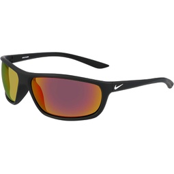 Nike Rabid M Rectangular Sunglasses, Matte Black/White, 64 mm