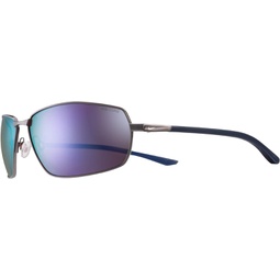 Nike EV1089-940 Pivot Eight E Sunglasses Brushed Gunmetal/Obsidian Frame Color, Course Tine with Milky Blue Mirror Lens Tint
