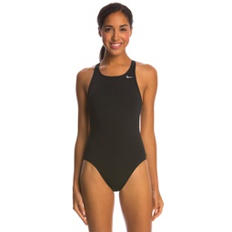 Nike Womens Solid Poly Fastback One Piece Tank Swimsuit