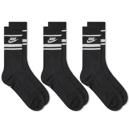 Nike Sportswear Essential Sock - 3 Pack Black & White
