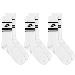 Nike Sportswear Essential Sock - 3 Pack White & Black