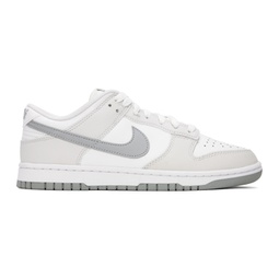 White & Gray Dunk Low Retro Sneakers 241011M237152