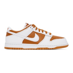 Orange & White Dunk Low Sneakers 241011F128167