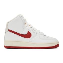 White & Red Air Force 1 High Sneakers 221011F127009