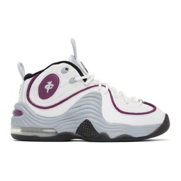 White & Purple Air Penny II Sneakers 231011F127028