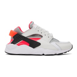 Gray & Red Air Huarache Sneakers 232011M237099
