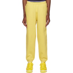 Yellow Embroidered Lounge Pants 231011M190043