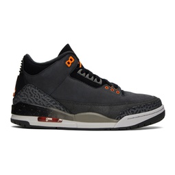 Black Air Jordan 3 Retro Sneakers 241445M236017