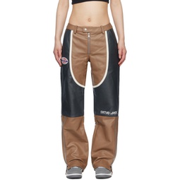Brown & Black Travis Scott Edition Leather Pants 232445F084000