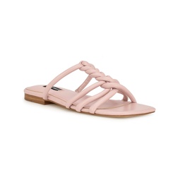 Womens Makee Square Toe Flat Casual Sandals