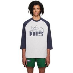 Gray & Blue Puma Edition Long Sleeve T-Shirt 231876M213035