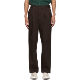 Brown Double-Pleat Trousers 241876M191005
