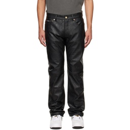 SSENSE Exclusive Black GP Faux-Leather Pants 222764M189001