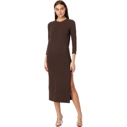 Womens Norma Kamali 3/4 Sleeve Tailored Terry Gown