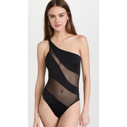 Snake Mesh One Piece Swimsuit