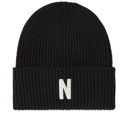 Norse Projects N Logo Beanie Black