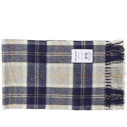 Norse Projects Moon Checked Lambswool Scarf Navy