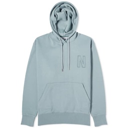 Norse Projects Arne Relaxed N Logo Hoodie Dark Ice Blue