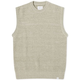 Norse Projects Manfred Wool Cotton Rib Vest Sediment Green