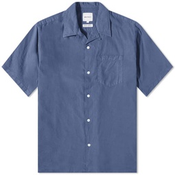 Norse Projects Carsten Tencel Short Sleeve Shirt Calcite Blue