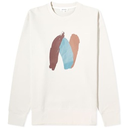 Norse Projects Arne Relaxed Paint N Logo Crew Sweatshirt Marble White