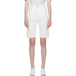 White Half White Denim Shorts 241814F088002