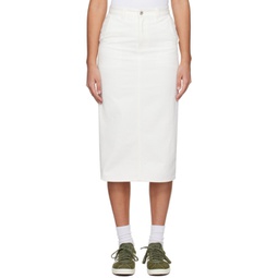 White H-Line Denim Midi Skirt 241814F092001