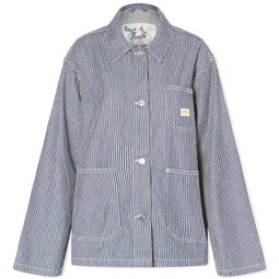 Nudie Jeans Co Eva Hickory Striped Jacket Blue & Off White