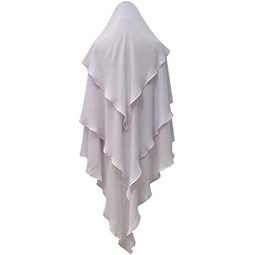 ODASDO Hijab For Muslim Women Jilbab 3 Layers Full Neck Coverage Long Scarf Khimar Solid Color Islamic Jersey Headscarf