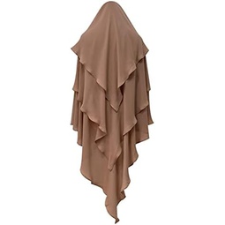 ODASDO Hijab For Muslim Women Jilbab 3 Layers Full Neck Coverage Long Scarf Khimar Solid Color Islamic Jersey Headscarf