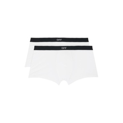 Two Pack White Off Stamp Boxers 241607M216001