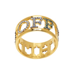Gold Logo Pave Ring 231607F024006