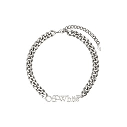 Silver Logo Chain Necklace 241607M145001