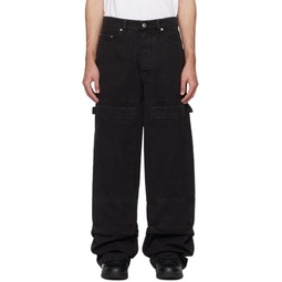 Black Garment Dyed Trousers 241607M191002