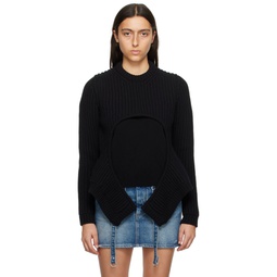 Black Meteor Cut Out Sweater 232607F096002