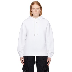 White Embroidered Hoodie 241607F097001