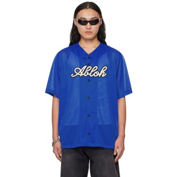 Blue Embroidered Shirt 241607M192004