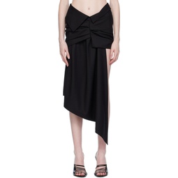 Black Asymmetrical Miniskirt 231607F090006