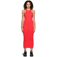 Red Off Stamp Maxi Dress 231607F055007