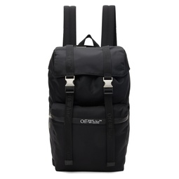 Black Outdoor Flap Backpack 241607M166001