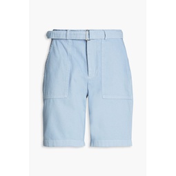 Paolo belted cotton-twill shorts
