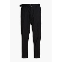 Owen tapered pinstriped wool-twill suit pants