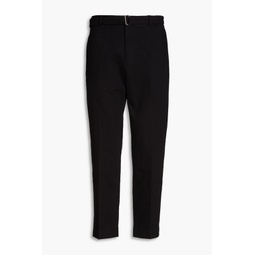 Owen tapered belted cotton-twill pants