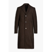 Brushed wool-blend twill coat
