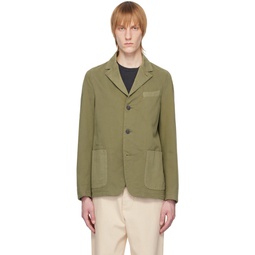 Khaki Notched Blazer 231305M195006