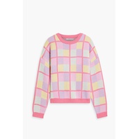 Checked jacquard-knit sweater
