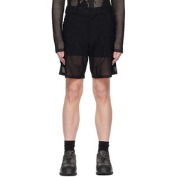 Black Veins Shorts 231077M193001