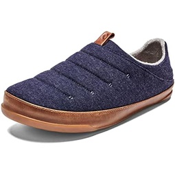 OluKai Mahana Men’s Soft Cotton Slippers, Cotton Blended Jersey & Full-Grain Leather Pull Loop, Comfortable & Breathable Fit
