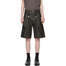 Brown Flap Shorts 241036M193002