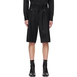 Black Pleated Shorts 231036M193001